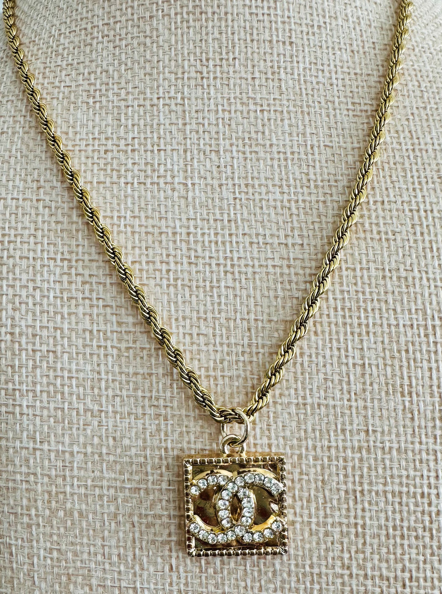 Chanel Crystal Pendant Necklace