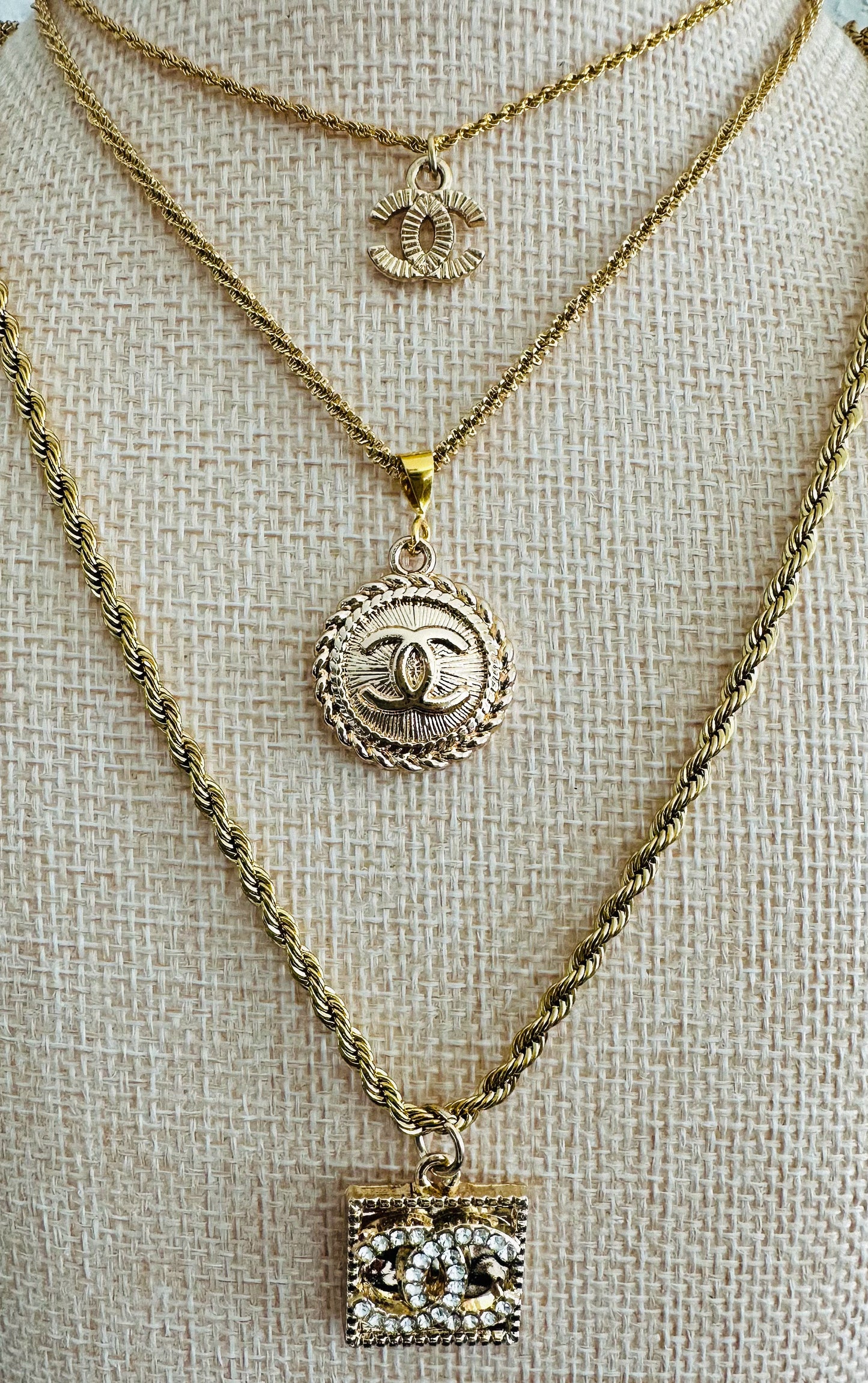 Upcycled Chanel Pendant Necklace