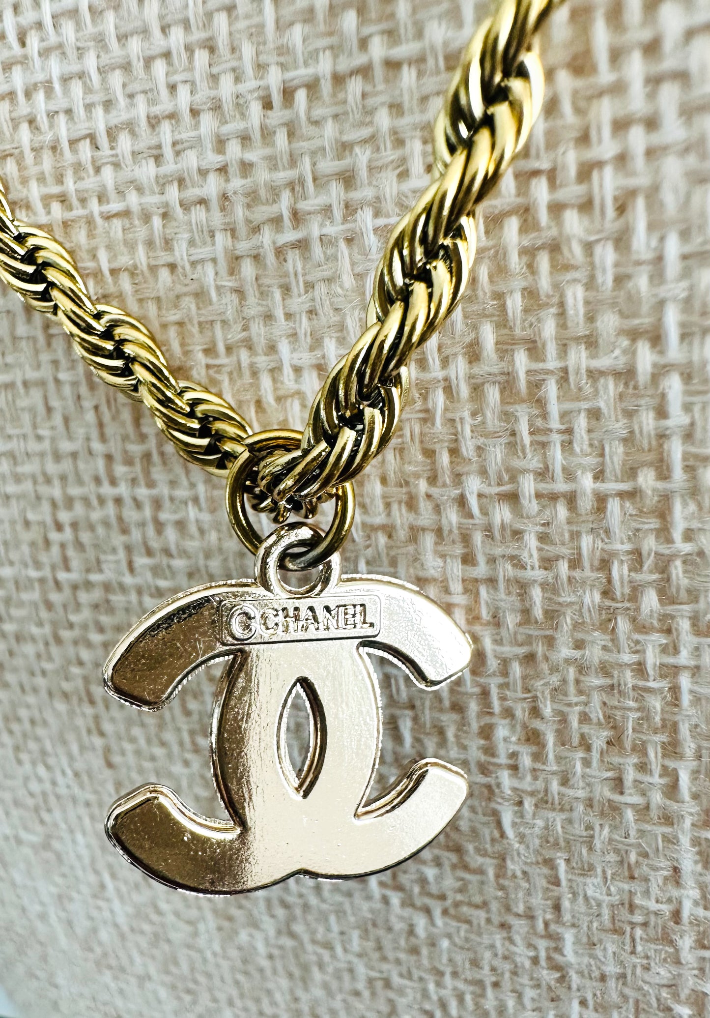 Chanel Black Enamel Pendant Necklace