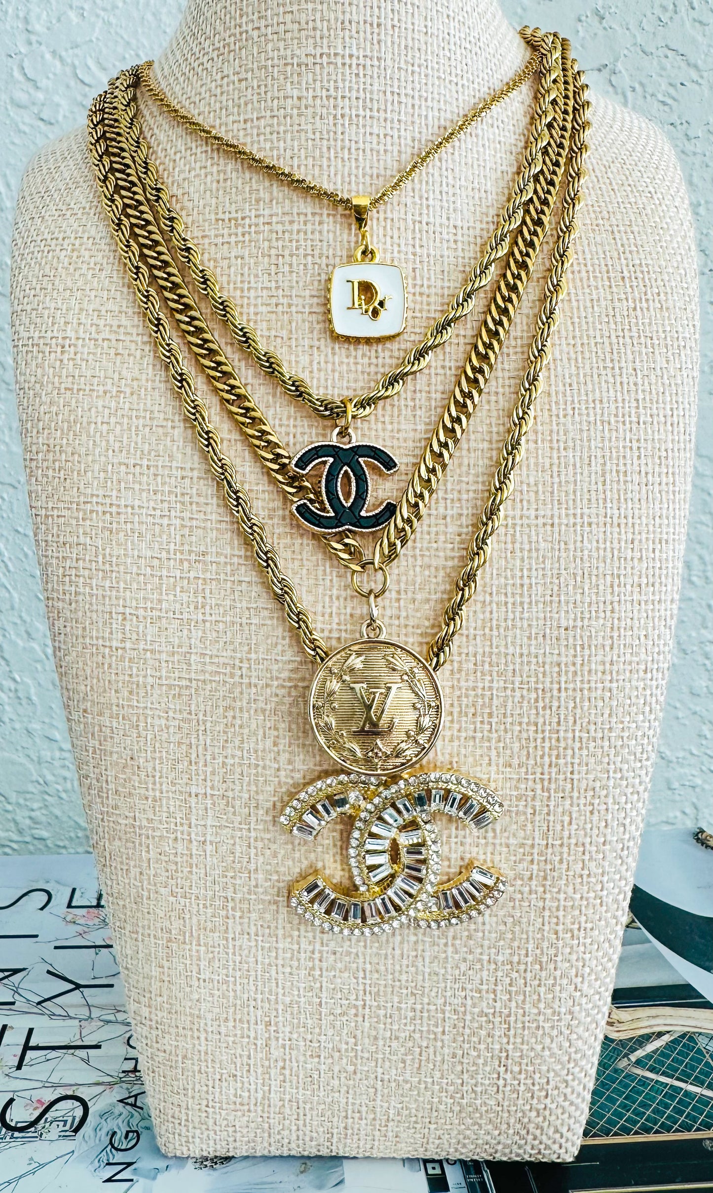 Chanel Baguette Crystal Statement Necklace