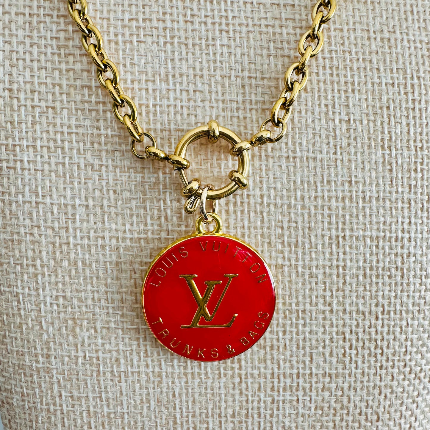Louis Vuitton Red Medallion Necklace