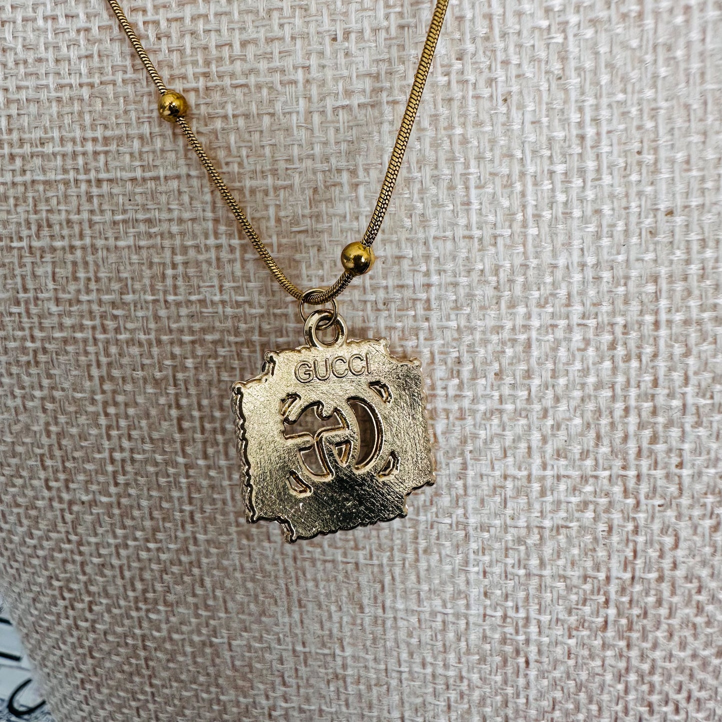 Gucci Crystal Frame Double-Layer Necklace
