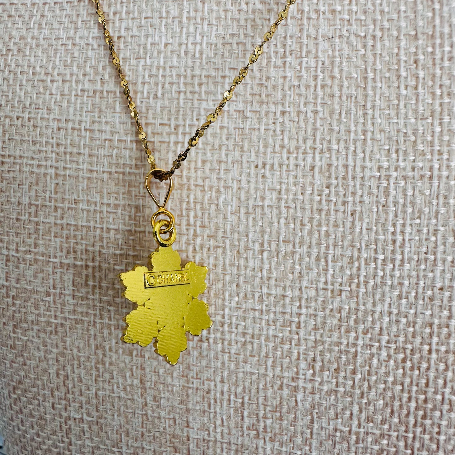 Chanel Gold Snowflake Pendant Necklace