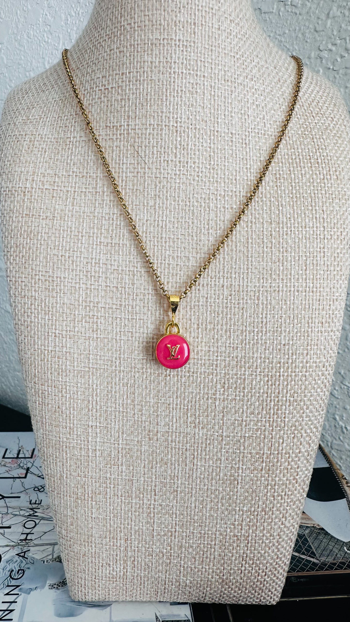 Louis Vuitton charm Necklace (Pink, Lavender, Mint)