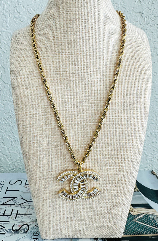 Chanel Baguette Crystal Statement Necklace