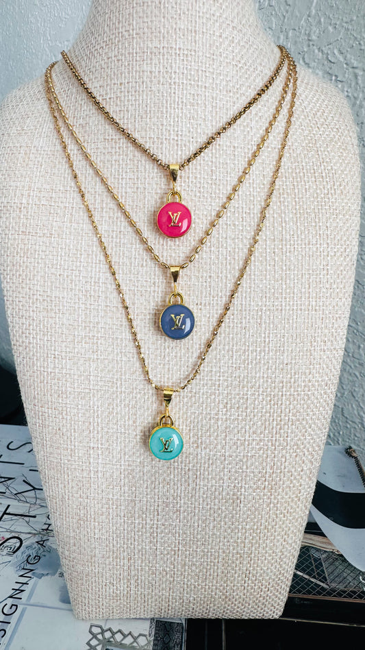 Louis Vuitton charm Necklace (Pink, Lavender, Mint)